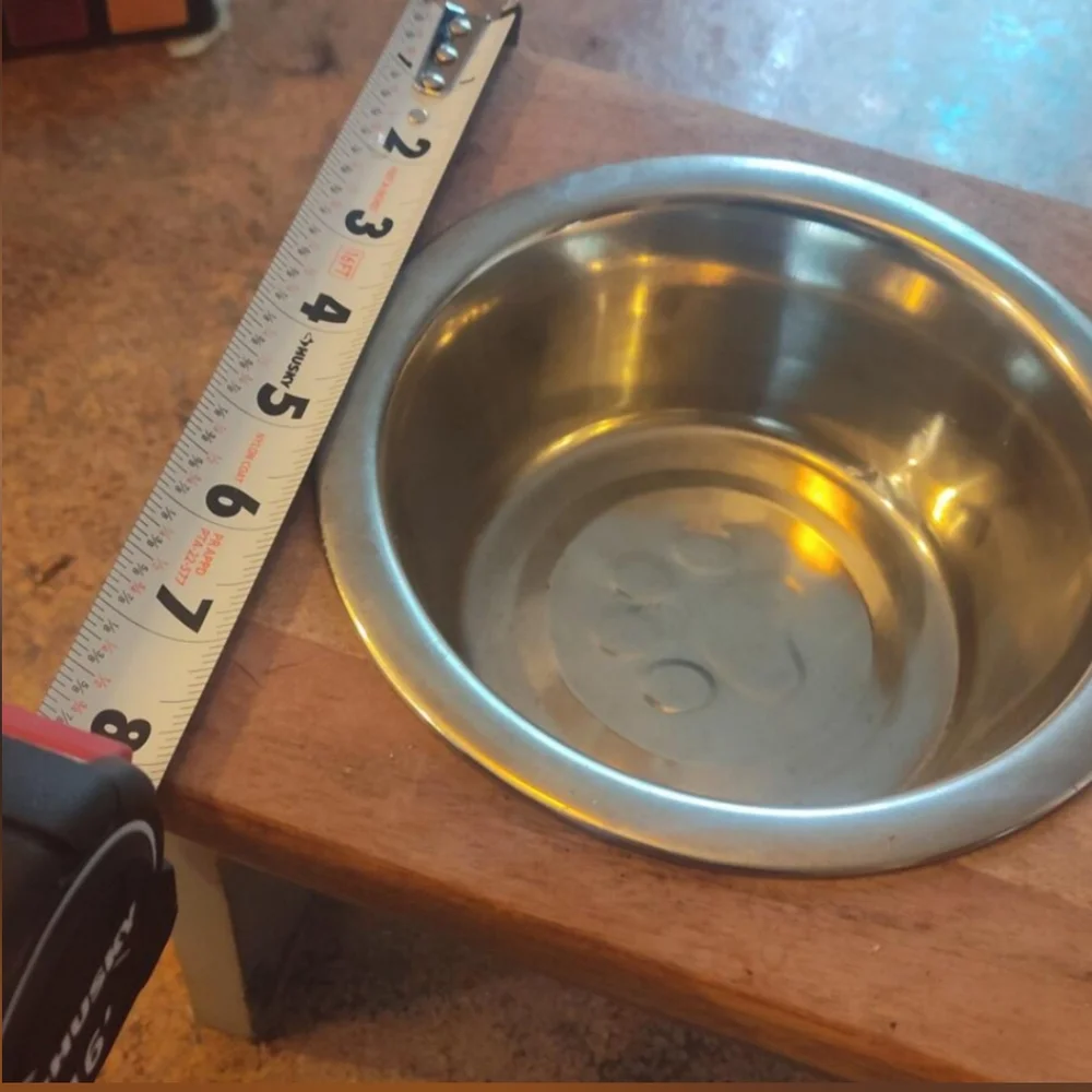 Wooden Elevated Pet Feeder with Stainless Steel Bowls
